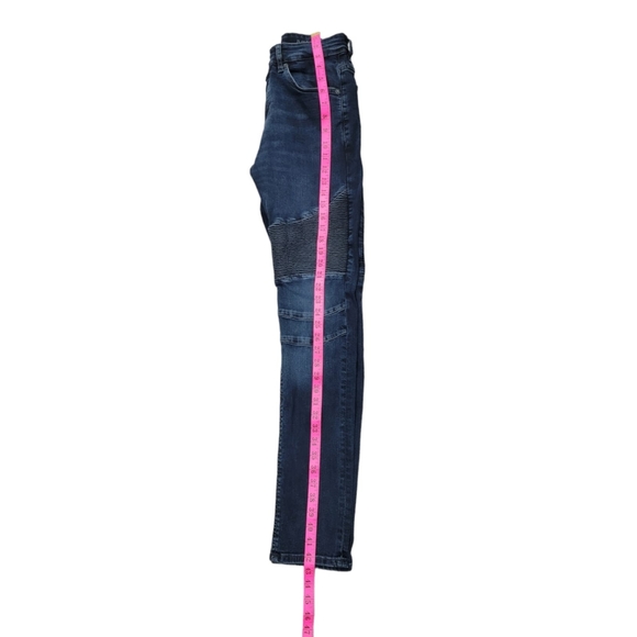 (M) Divided H&M Dark Wash Moto Jeans (Men) - Picture 5 of 10